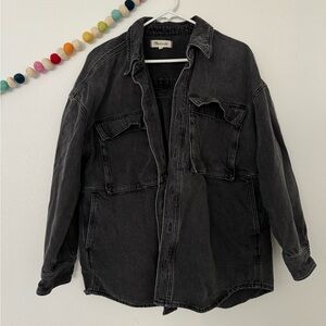 madewell shirt jacket black denim shacket